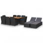 Preview: ARDEBO.de - 11-tlg. Garten-Essgruppe Poly Rattan Schwarz