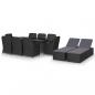 Preview: ARDEBO.de - 11-tlg. Garten-Essgruppe Poly Rattan Schwarz