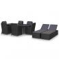 Preview: ARDEBO.de - 9-tlg. Garten-Essgruppe Poly Rattan Schwarz