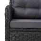 Preview: 9-tlg. Garten-Essgruppe Poly Rattan Schwarz