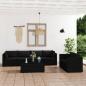 Preview: ARDEBO.de - 7-tlg. Garten-Lounge-Set mit Kissen Poly Rattan Schwarz