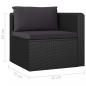 Preview: 7-tlg. Garten-Lounge-Set mit Kissen Poly Rattan Schwarz