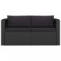 Preview: 7-tlg. Garten-Lounge-Set mit Kissen Poly Rattan Schwarz