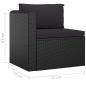 Preview: 8-tlg. Garten-Lounge-Set mit Kissen Poly Rattan Schwarz