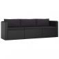 Preview: 8-tlg. Garten-Lounge-Set mit Kissen Poly Rattan Schwarz