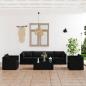 Preview: ARDEBO.de - 7-tlg. Garten-Lounge-Set mit Kissen Poly Rattan Schwarz