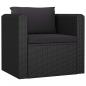 Preview: 7-tlg. Garten-Lounge-Set mit Kissen Poly Rattan Schwarz