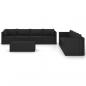 Preview: 9-tlg. Garten-Lounge-Set mit Kissen Poly Rattan Schwarz