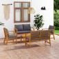 Preview: ARDEBO.de - 5-tlg. Garten-Lounge-Set mit Auflagen Massivholz Akazie