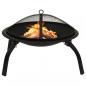 Preview: ARDEBO.de - 2-in-1 Feuerstelle und Grill mit Schürhaken 56x56x49 cm Stahl