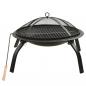 Preview: 2-in-1 Feuerstelle und Grill mit Schürhaken 56x56x49 cm Stahl