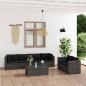 Preview: ARDEBO.de - 7-tlg. Garten-Lounge-Set mit Kissen Poly Rattan Grau