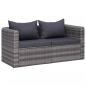 Preview: 7-tlg. Garten-Lounge-Set mit Kissen Poly Rattan Grau