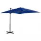 Preview: ARDEBO.de - Ampelschirm mit Aluminium-Mast Azurblau 250x250 cm