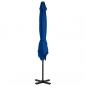 Preview: Ampelschirm mit Aluminium-Mast Azurblau 250x250 cm