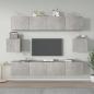 Preview: ARDEBO.de - 6-tlg. TV-Schrank-Set Betongrau Holzwerkstoff