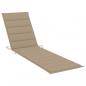 Preview: Sonnenliege mit Auflage Beige Massivholz Teak