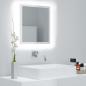 Preview: ARDEBO.de - LED-Badspiegel Hochglanz-Weiß 40x8,5x37 cm Acryl