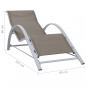 Preview: Sonnenliegen 2 Stk. mit Tisch Aluminium Taupe