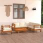 Preview: ARDEBO.de - 7-tlg. Garten-Lounge-Set mit Creme Auflagen Massivholz Akazie