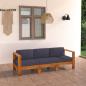 Preview: ARDEBO.de - 3-Sitzer-Gartensofa mit Dunkelgrauen Auflagen Massivholz Akazie