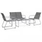 Preview: ARDEBO.de - 4-tlg. Garten-Lounge-Set Stoff und Stahl Grau