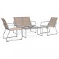 Preview: ARDEBO.de - 4-tlg. Garten-Lounge-Set Stoff und Stahl Taupe