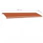 Preview: Standmarkise Manuell Einziehbar 600x300 cm Orange Braun