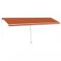 Preview: Standmarkise Manuell Einziehbar 600x300 cm Orange Braun