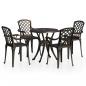 Preview: 5-tlg. Bistro-Set Aluminiumguss Bronzen