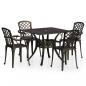 Preview: 5-tlg. Bistro-Set Aluminiumguss Bronzen