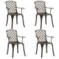 Preview: 5-tlg. Bistro-Set Aluminiumguss Bronzen