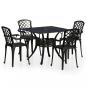 Preview: 5-tlg. Bistro-Set Aluminiumguss Schwarz