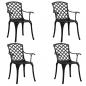 Preview: 5-tlg. Bistro-Set Aluminiumguss Schwarz