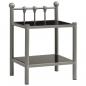 Preview: ARDEBO.de - Nachttisch Grau und Schwarz 45x34,5x60,5 cm Metall und Glas