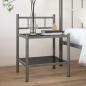 Preview: ARDEBO.de - Nachttisch Grau und Schwarz 45x34,5x60,5 cm Metall und Glas