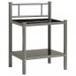 Preview: Nachttisch Grau und Schwarz 45x34,5x60,5 cm Metall und Glas