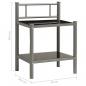 Preview: Nachttisch Grau und Schwarz 45x34,5x60,5 cm Metall und Glas