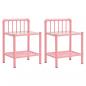 Preview: Nachttische 2 Stk. Rosa Transparent Metall und Glas