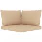 Preview: Garten-Palettensofa 2-Sitzer mit Kissen in Beige Kiefernholz