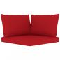 Preview: Garten-Palettensofa 2-Sitzer mit Kissen in Rot Kiefernholz