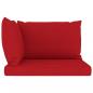 Preview: Garten-Palettensofa 2-Sitzer mit Kissen in Rot Kiefernholz