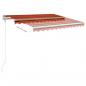 Preview: Markise Manuell Einziehbar mit LED 300x250 cm Orange und Braun