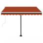 Preview: Einziehbare Markise Handbetrieben LED 350x250 cm Orange Braun