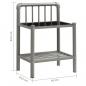 Preview: Nachttisch Grau und Schwarz 45x34,5x62,5 cm Metall und Glas