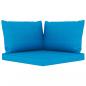 Preview: Garten-Palettensofa 2-Sitzer mit Kissen in Hellblau Kiefernholz