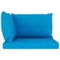 Preview: Garten-Palettensofa 2-Sitzer mit Kissen in Hellblau Kiefernholz