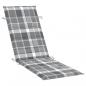 Preview: Sonnenliegen-Auflage Grau Karomuster 186x58x3 cm Oxford-Gewebe