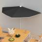 Preview: ARDEBO.de - Halb-Sonnenschirm mit Mast 180x90 cm Schwarz