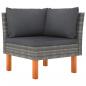 Preview: 3-Sitzer-Gartensofa mit Kissen Grau Poly Rattan